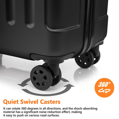 YONSLY® Luggage Suitcase Travel Suitcase, Trolley Carry-on Luggage, Hardshell Suitcase with 360° Spinner Wheels, Combination Lock, Multi-stage Telescopic Handle
