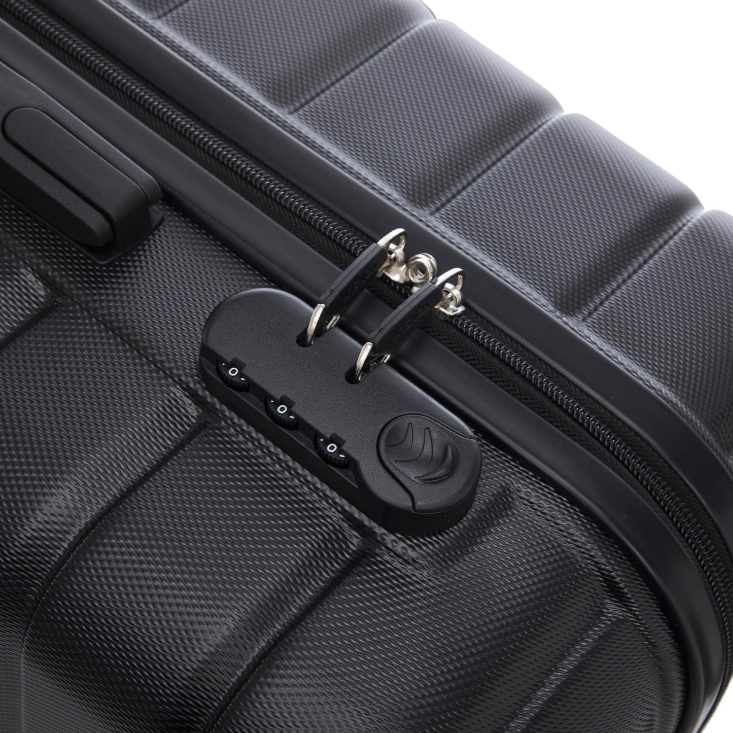YONSLY® Reisekoffer Trolley Rollkoffer Handgepäck, Kofferset, Gepäckset, Koffer Suitcase Travel Set Hartschalenreisekoffer mit 4 Rollen 360°, Zahlenschloss, Weicher Gummigriff (3er Set,M,L&XL,Schwarz)