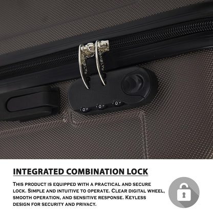 YONSLY® Suitcase Set, Trolley Travel Suitcase, Spinner Carry-On, Luggage Set with 360° Wheels, Hardshell Suitcase, Combination Lock, Rubber Handle (4-Piece Set, S,M,L&XL)