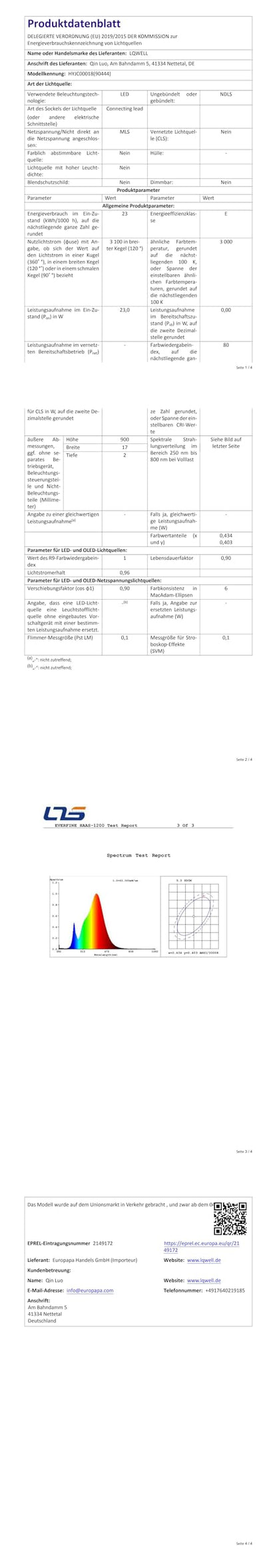 LQWELL® Ceiling Light LED Ceiling Lamp, IP44 Waterproof Bathroom Lamp Square Flat 23W 3000K 2400LM Modern Simple Lamp Thin for Living Room Bathroom Bedroom Kitchen Balcony Basement Office, 300 * 25mm