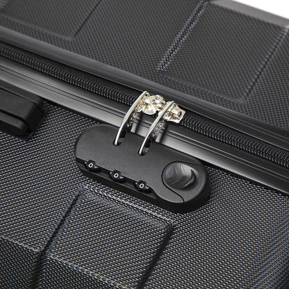 YONSLY® Trolley Suitcase Set, Carry-on Spinner Luggage, Hardshell Suitcase with 4 360° Spinner Wheels, Combination Lock, Soft Rubber Handle (Set of 2, L&XL)