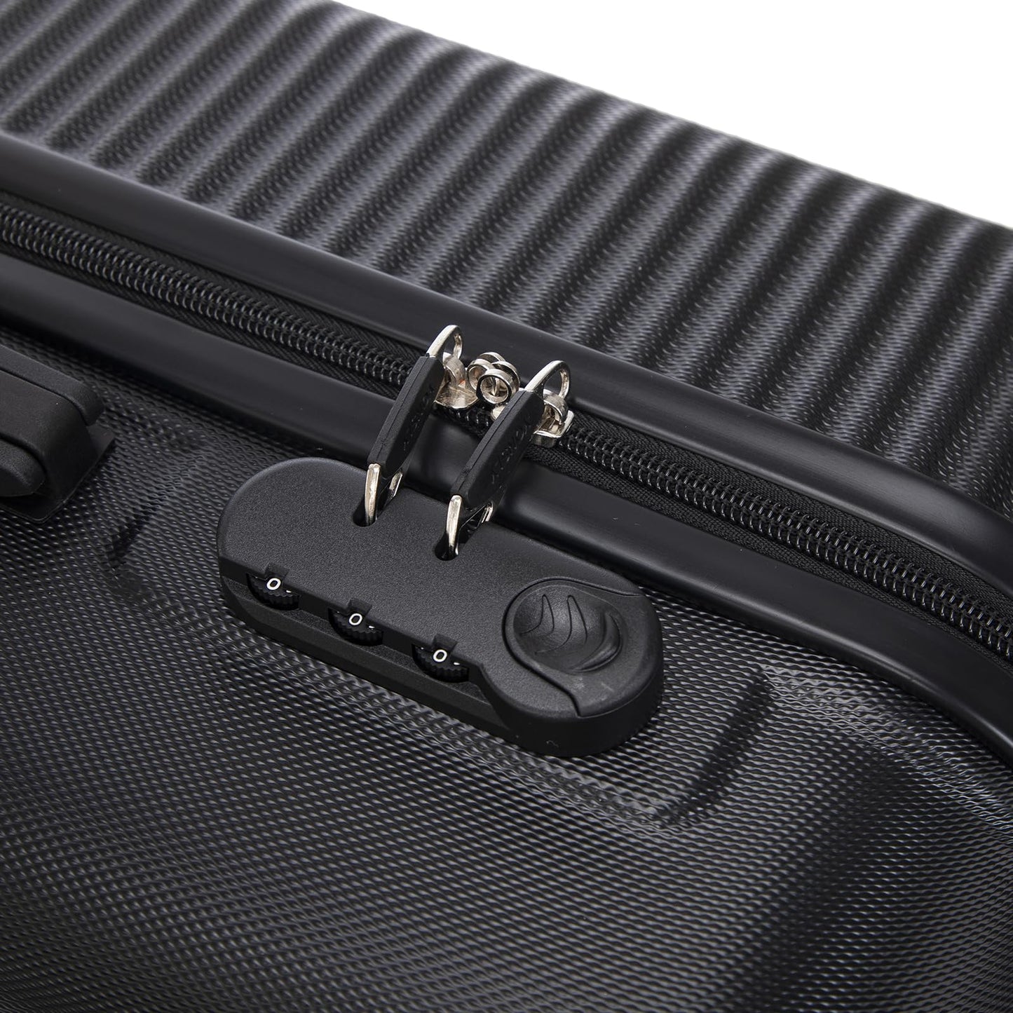 YONSLY® Reisekoffer Trolley Rollkoffer Handgepäck Set, Kofferset, Gepäckset, Koffer Suitcase, Hartschalenreisekoffer mit 4 Rollen 360°, Zahlenschloss, Weicher Gummigriff (3er Set, M,L&XL, Schwarz)