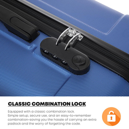 YONSLY® Suitcase, Trolley Travel Suitcase, Rolling Suitcase Carry-On with 4 360° Wheels, Hardshell Travel Suitcase, Combination Lock, Soft Rubber Handle