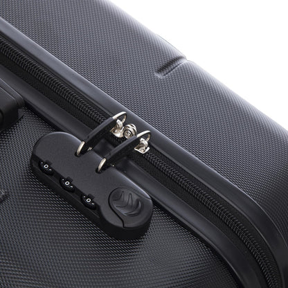YONSLY® Reisekoffer Trolley Set, Rollkoffer Handgepäck, Kofferset, Gepäckset, Travel Koffer Suitcase mit Rollen 360°, Zahlenschloss, Weicher Gummigriff, Hartschalenreisekoffer(3er Set,M,L&XL,Schwarz)