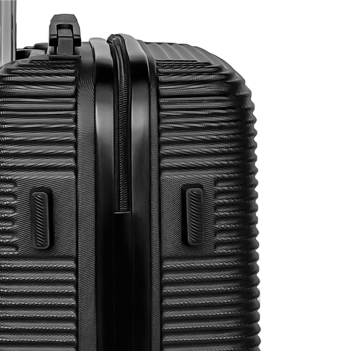 YONSLY® Koffer Suitcase Set, Trolley Reisekoffer, Rollkoffer Handgepäck mit 4 Rollen 360°, ABS Hartschalen, Sicherheitsschloss, Weicher Gummigriff, 210D-Futter (3er Set, M,L&XL, Schwarz)