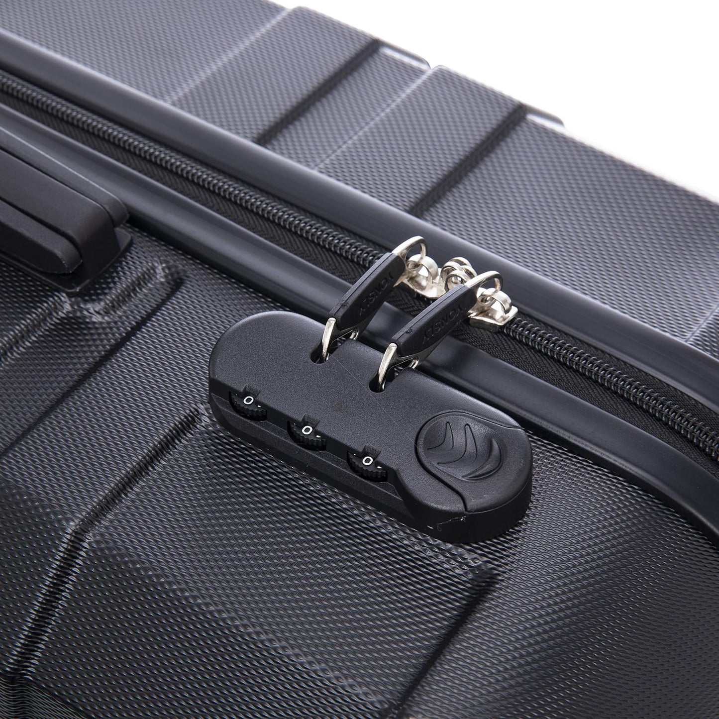 YONSLY® Travel Suitcase Trolley, Rolling Carry-On Luggage Set, Cabin Suitcase, Travel Suitcase with 4 360° Wheels, Combination Lock, Soft Rubber Handle, Hard-Shell Travel Suitcase