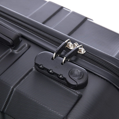 YONSLY® Travel Suitcase Trolley, Rolling Carry-On Luggage Set, Cabin Suitcase, Travel Suitcase with 4 360° Wheels, Combination Lock, Soft Rubber Handle, Hard-Shell Travel Suitcase