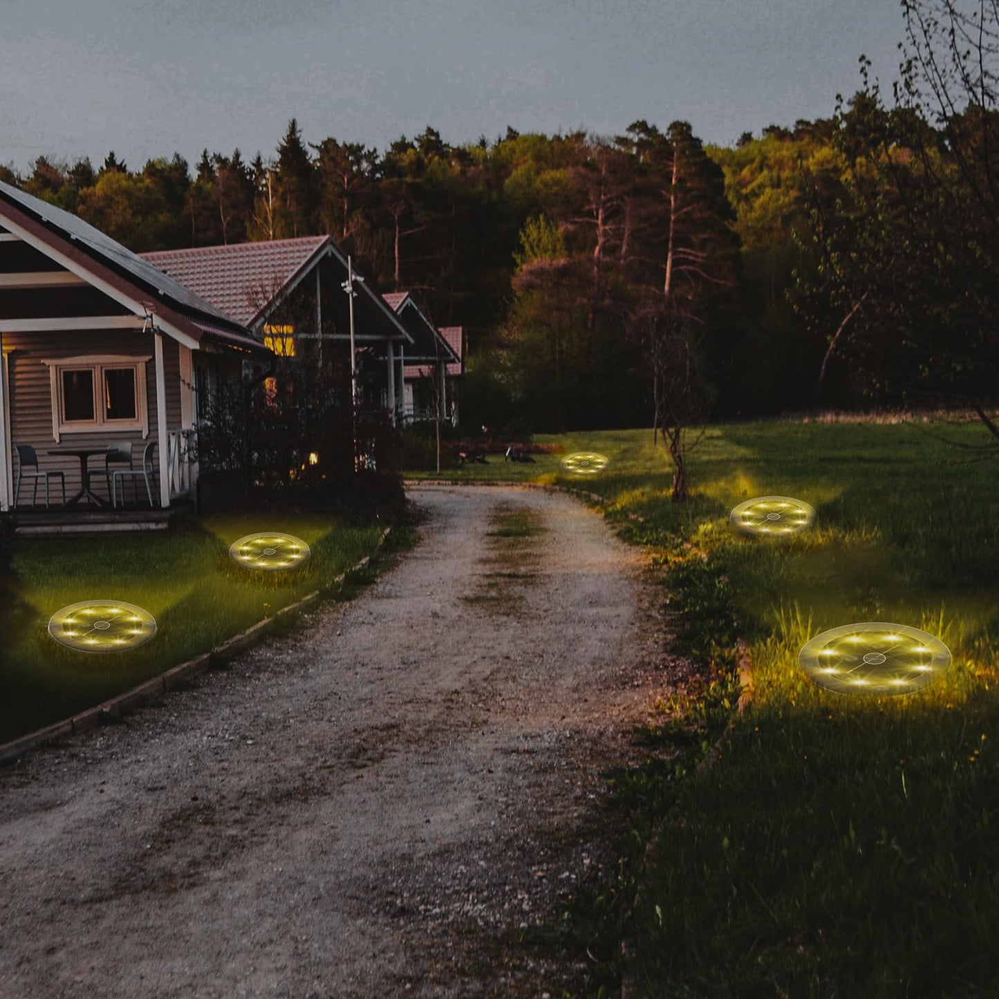 LQWELL® Solar Ground Lights, 8 Pack 8 LED Solar Lights for Outdoor Garden, Solar Garden Pathway Lights, IP65 Waterproof Warm White for Grass Paths Walkways Driveways Gardens