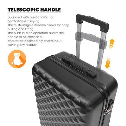 YONSLY® Premium Travel Suitcase TSA Lock, YKK Zipper Hard-Shell Suitcase Trolley Cabin Luggage Roller Suitcase Carry-on 4 Wheels