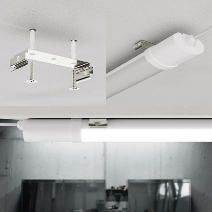 LQWELL® LED Damp-Proof Light, LED Tube 120x5.5x3cm IP65 Waterproof, 24W 2750LM 6500K, Ceiling Light Long as Basement Light, Batten Light, Wet Room Light, Garage Lamp, Workshop Lamp, 4 Pieces