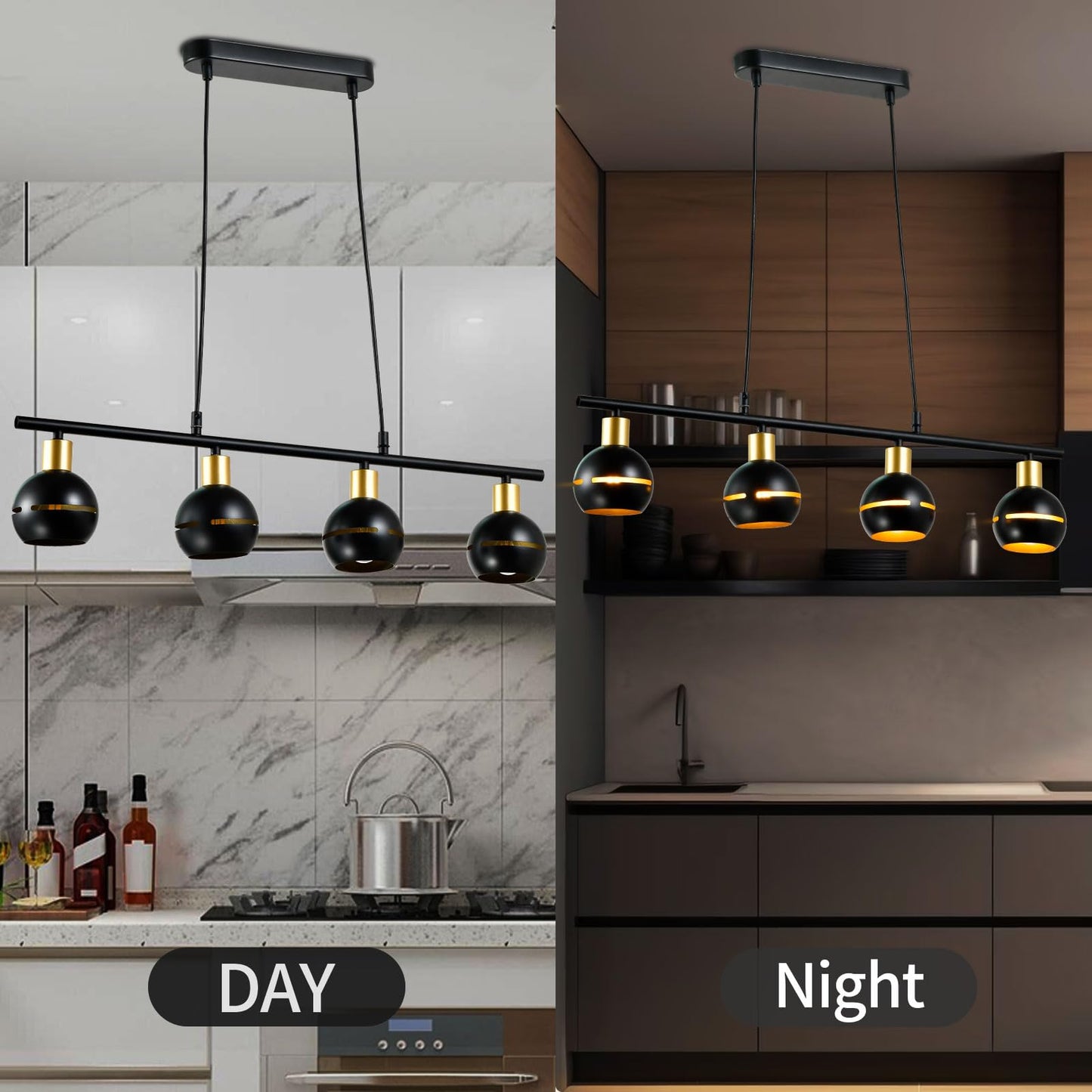 LQWELL® Modern Pendant Lamp, Retro Hanging Lamp, E14 Chandelier Multi-Bulb for Living Room Bedroom Dining Room Cafes Studio Bar Shop