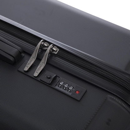 YONSLY® Suitcase Trolley Travel Suitcase Set, Roller Suitcase Carry-on, Luggage Set, Travel Bag Set with 4 360° Wheels, Hardshell Travel Suitcase, Combination Lock, Soft Rubber Handle (3-piece Set, M,L&XL)