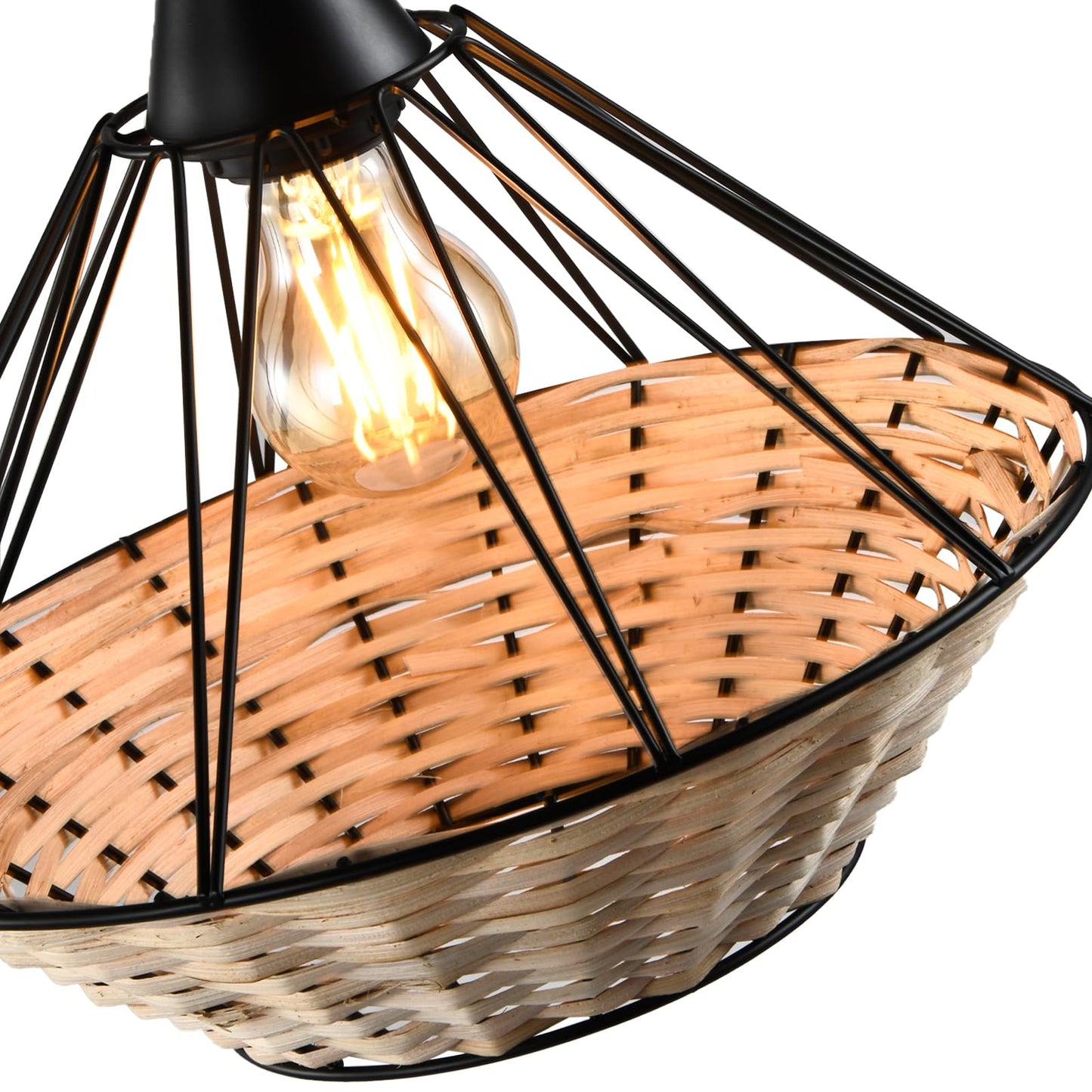 LQWELL® E27 Hanging Lamp Black, Retro Chandelier Pendant Light, Modern Height Adjustable Vertigo Lamp for Bedroom Living Room Dining Room Cafes Restaurant Bar Counter