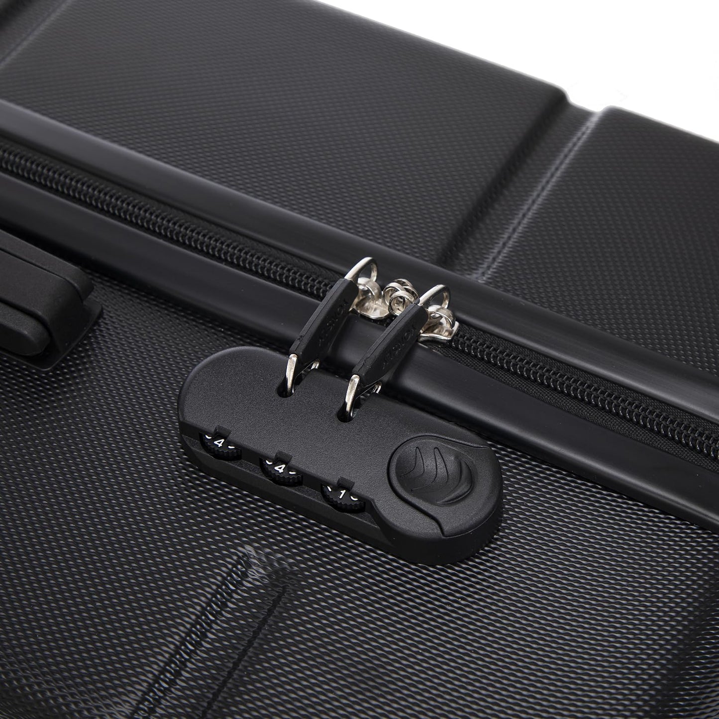 YONSLY® Trolley Reisekoffer Rollkoffer Handgepäck Set, Kofferset, Gepäckset, Koffer Suitcase, Hartschalenreisekoffer mit 4 Rollen 360°, Zahlenschloss, Weicher Gummigriff (3er Set, M,L&XL, Schwarz)