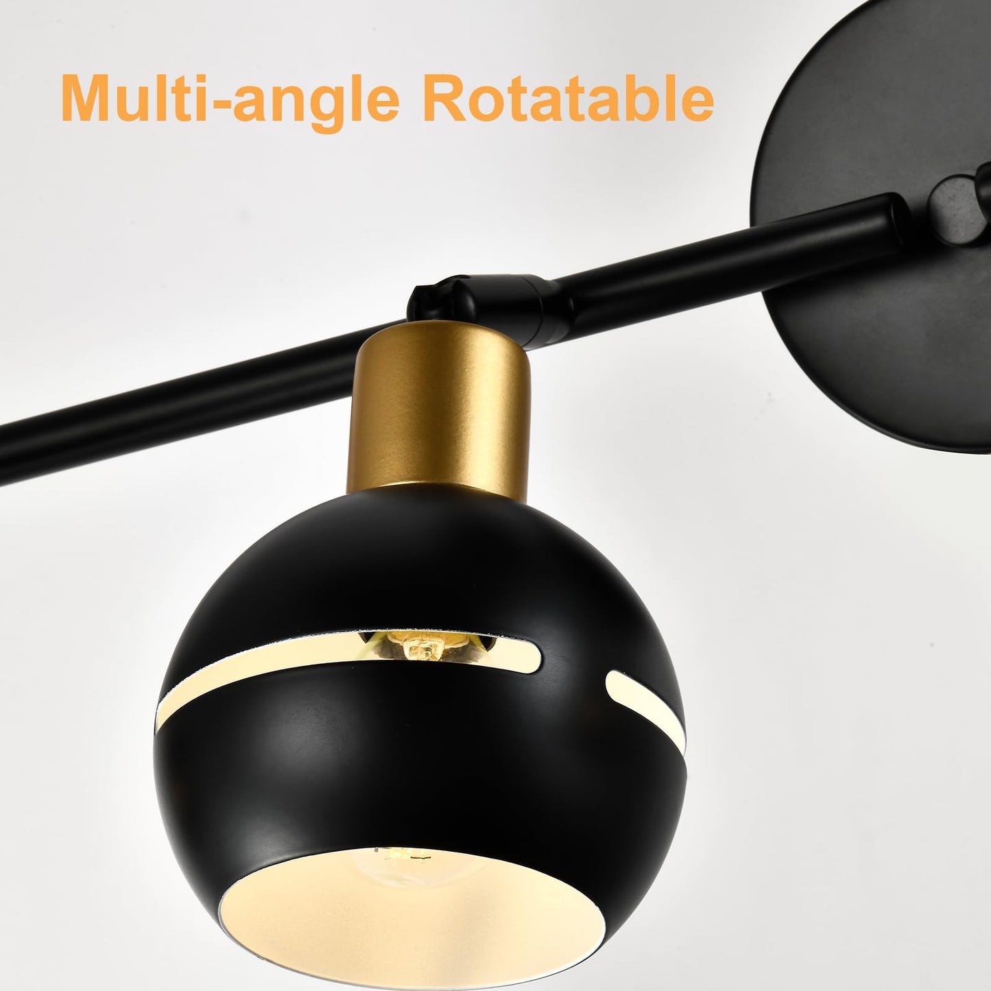 LQWELL® LED Ceiling Light Spotlight, Black Ceiling Spotlights E27 Ceiling Lamp Rotatable Wall Lamp Kitchen Light 2 3 4 Flames for Bedroom Living Room Dining Room Bar Shop Studio