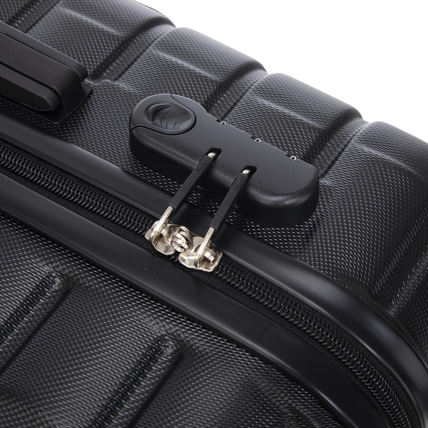 YONSLY® Reisekoffer Trolley Rollkoffer Handgepäck Set, Kofferset, Gepäckset, Travel Koffer Suitcase Hartschalenreisekoffer mit 4 Rollen 360°, Zahlenschloss, Weicher Gummigriff(3er Set,M,L&XL,Schwarz)