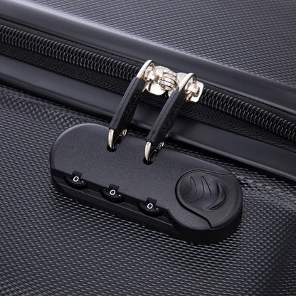 YONSLY® Reisekoffer Trolley Set, Rollkoffer Handgepäck, Kofferset, Gepäckset, Travel Koffer Suitcase Hartschalenreisekoffer mit Rollen 360°, Zahlenschloss, Weicher Gummigriff (3er Set,M,L&XL,Schwarz)