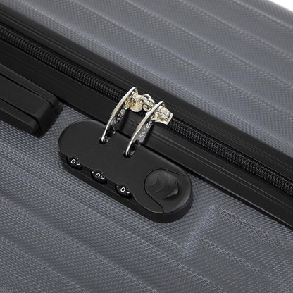 YONSLY® Trolley Luggage Set, Carry-on Suitcase, Luggage Set, Hard-shell Travel Suitcase with 4 360° Spinner Wheels, Combination Lock, Soft Rubber Handle (3-piece set, M, L & XL)