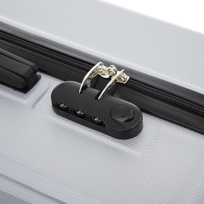 YONSLY® Trolley Travel Suitcase Set, Roller Suitcase Carry-on Luggage, Hard Shell Suitcase Set with 4 360° Wheels, Combination Lock, Soft Rubber Handle (4-Piece Set, S,M,L&XL)