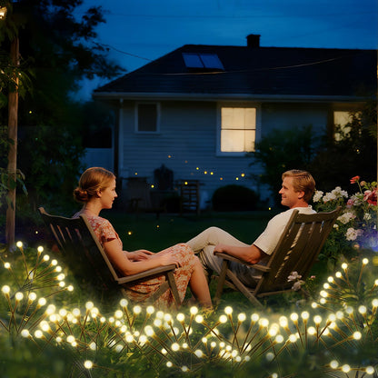 LQWELL® Firefly Solar Lights Outdoor Garden, 2 Pcs 6 LED Firefly Solar Garden Lights, Waterproof Swinging Garden Lights Warm White for Path Lighting Lawn Patio Balcony Walkway Decor