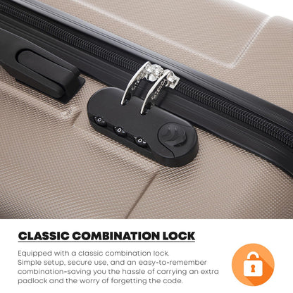 YONSLY® Suitcase Set, Trolley Travel Suitcase, Spinner Carry-on, Luggage Set, 4-Piece Luggage Set with 360° Spinner Wheels, Hard-shell Travel Suitcase, Combination Lock, Soft Rubber Handle (4-Piece Set, S, M, L & XL)