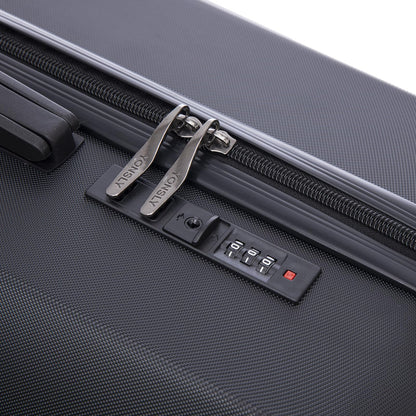 YONSLY® Koffer Suitcase, Trolley Reisekoffer, Rollkoffer Handgepäck Kabinenkoffer mit 4 Rollen 360°, Hartschalenreisekoffer, Zahlenschloss, Weicher Gummigriff