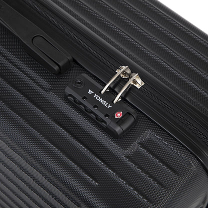 YONSLY® Premium Luggage TSA Lock, YKK Zipper Hardshell Suitcase Trolley Carry-On Luggage Spinner Suitcase with 4 Wheels (M-L-XL-Set)