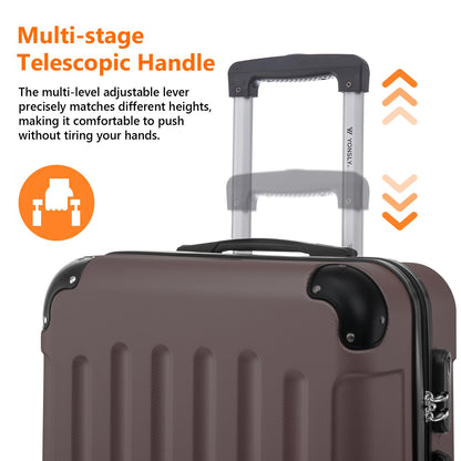 YONSLY® Luggage Set Suitcase, Travel Suitcase, Trolley Case Carry-On, Hardshell Travel Suitcase with 360° Spinner Wheels, Combination Lock, Multi-Stage Telescopic Handle (M-L-XL-Set)