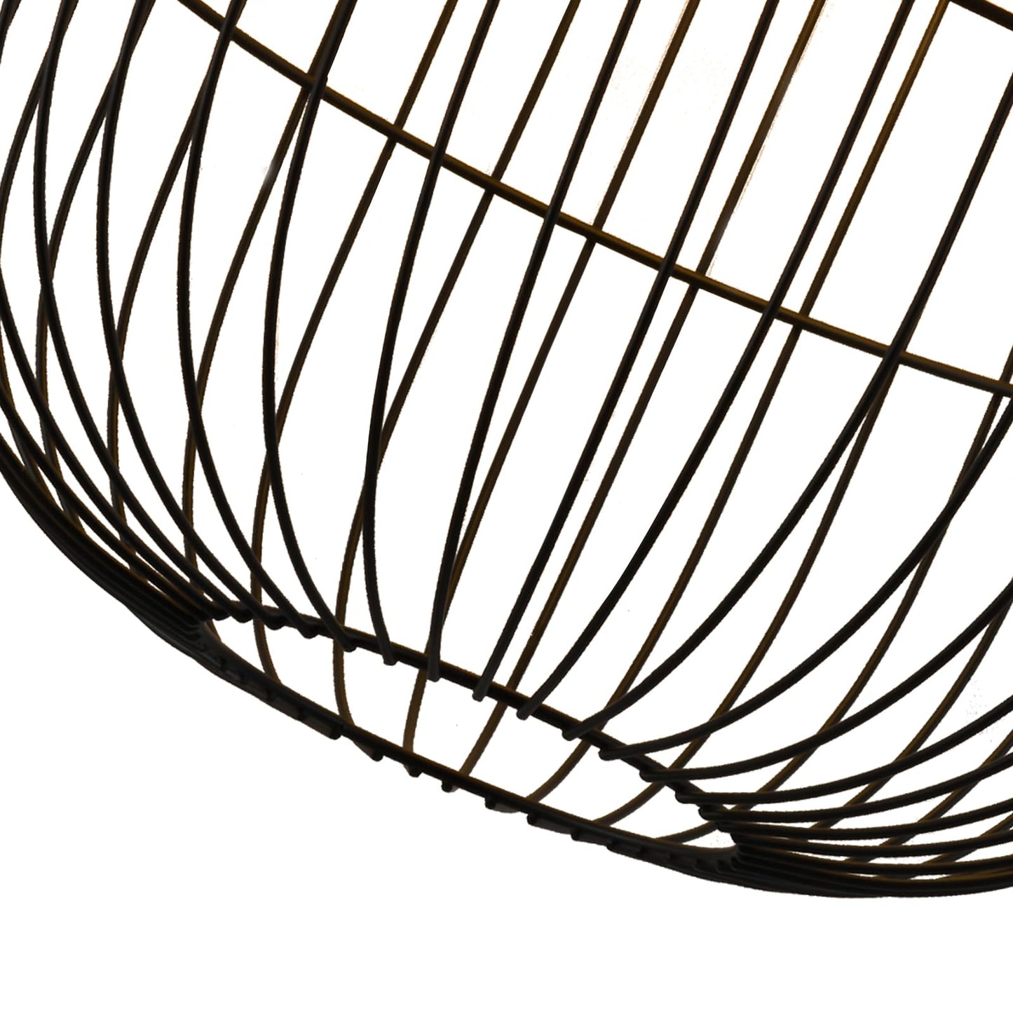 LQWELL® E27 Black Pendant Lamp, Retro Hanging Lamp Pendant Light Vertigo Lamp Height-Adjustable Chandelier Metal Rattan, for Living Room Bedroom Dining Room Cafes Studio Bar Counter