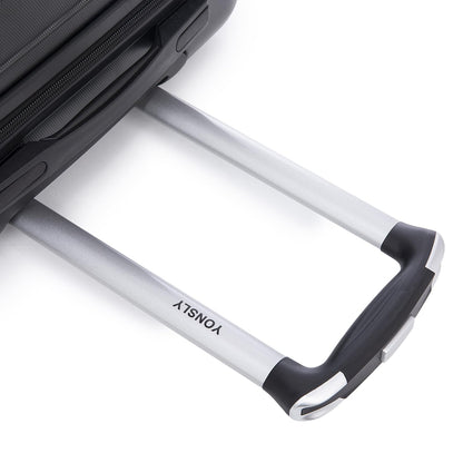 YONSLY® Reisekoffer Trolley Rollkoffer Handgepäck Travel Set, Kabinenkoffer, Koffer Suitcase Hartschalenreisekoffer mit 4 Rollen 360°, Zahlenschloss, Weicher Gummigriff