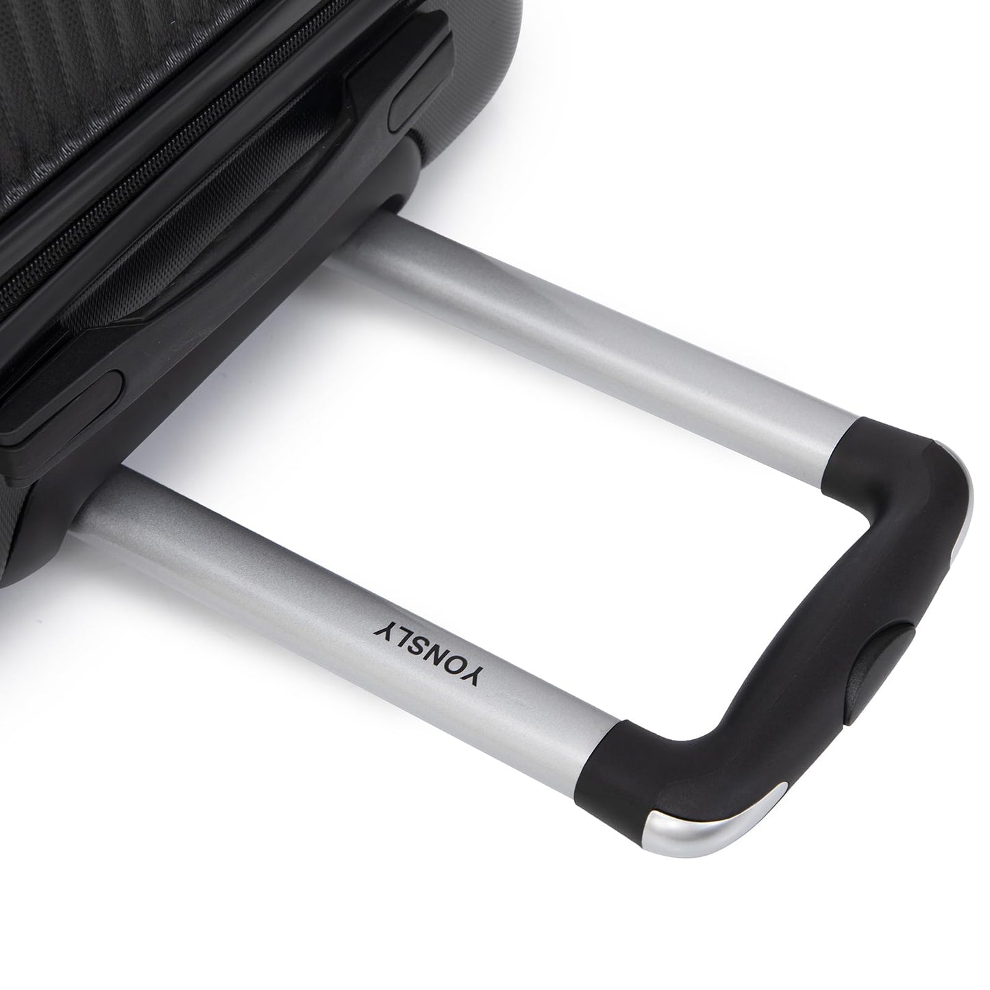YONSLY® Reisekoffer Trolley Rollkoffer Handgepäck Set, Kofferset, Gepäckset, Koffer Suitcase, Hartschalenreisekoffer mit 4 Rollen 360°, Zahlenschloss, Weicher Gummigriff (3er Set, M,L&XL, Schwarz)