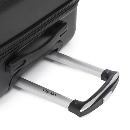 YONSLY® Trolley Reisekoffer Set, Koffer Suitcase, Rollkoffer Handgepäck Hartschalenreisekoffer mit Zahlenschloss, 4 Rollen 360°, Weicher Gummigriff