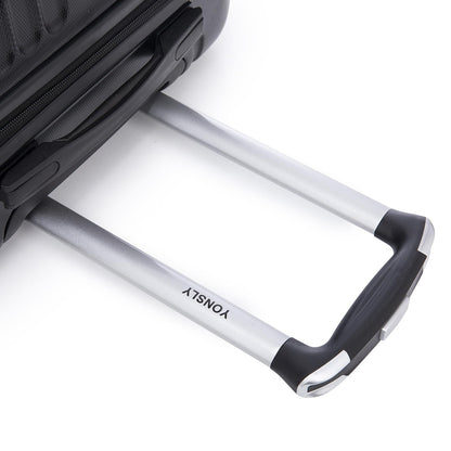 YONSLY® Reisekoffer Trolley Set, Rollkoffer Handgepäck, Kabinenkoffer, Travel Koffer Suitcase Hartschalenreisekoffer mit 4 Rollen 360°, Zahlenschloss, Weicher Gummigriff