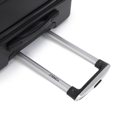 YONSLY® Trolley Reisekoffer Rollkoffer Handgepäck Set, Kofferset, Gepäckset, Koffer Suitcase, Hartschalenreisekoffer mit 4 Rollen 360°, Zahlenschloss, Weicher Gummigriff (3er Set, M,L&XL, Schwarz)