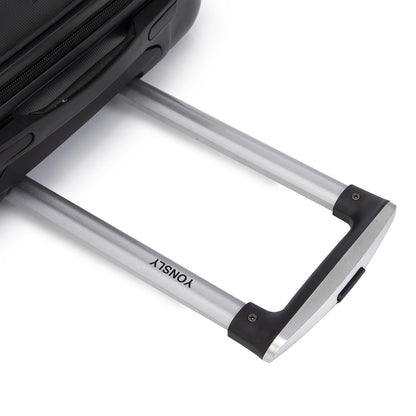 YONSLY® Reisekoffer Trolley Rollkoffer Handgepäck Set, Kabinenkoffer, Hartschalenreisekoffer Travel Koffer Suitcase mit 4 Rollen 360°, Zahlenschloss, Weicher Gummigriff