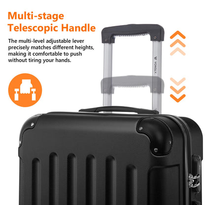 YONSLY® Luggage Suitcase Travel Suitcase, Trolley Carry-on Luggage, Hardshell Suitcase with 360° Spinner Wheels, Combination Lock, Multi-stage Telescopic Handle