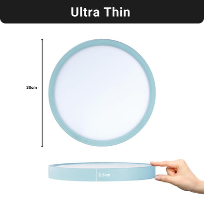 LQWELL® Ceiling Light LED Ceiling Lamp, IP44 Waterproof Bathroom Lamp Round Flat 23W 3000K 2400LM Modern Simple Lamp Thin for Living Room Bathroom Bedroom Kitchen Balcony Basement Office, 300 * 25mm