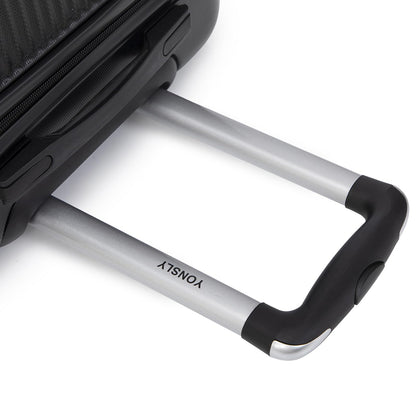 YONSLY® Reisekoffer Trolley Rollkoffer Handgepäck Set, Kabinenkoffer, Koffer Suitcase, Hartschalenreisekoffer mit 4 Rollen 360°, Zahlenschloss, Weicher Gummigriff