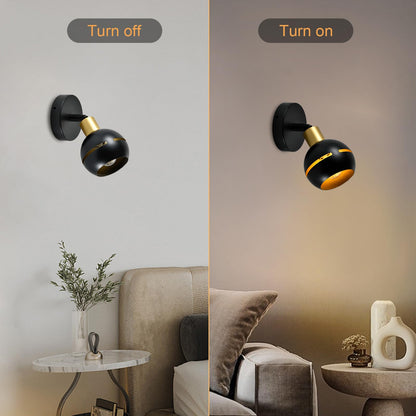 LQWELL® Wall Light Matte Black Metal, LED Indoor Wall Lamp Wall Spot in Retro Industrial Style, for Bedroom Living Room Studio Bar Counter Hotel Stairway Hallway Cellar
