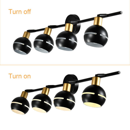 LQWELL® LED Ceiling Light Spotlight, Black Ceiling Spotlights E27 Ceiling Lamp Rotatable Wall Lamp Kitchen Light 2 3 4 Flames for Bedroom Living Room Dining Room Bar Shop Studio