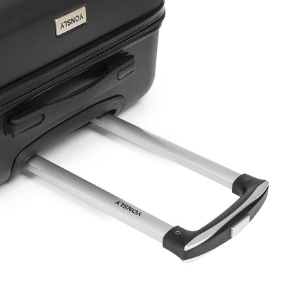 YONSLY® Koffer Suitcase, Trolley Reisekoffer Set, Rollkoffer Handgepäck, Kabinenkoffer Hartschalenreisekoffer mit 4 Rollen 360°, Zahlenschloss, Weicher Gummigriff