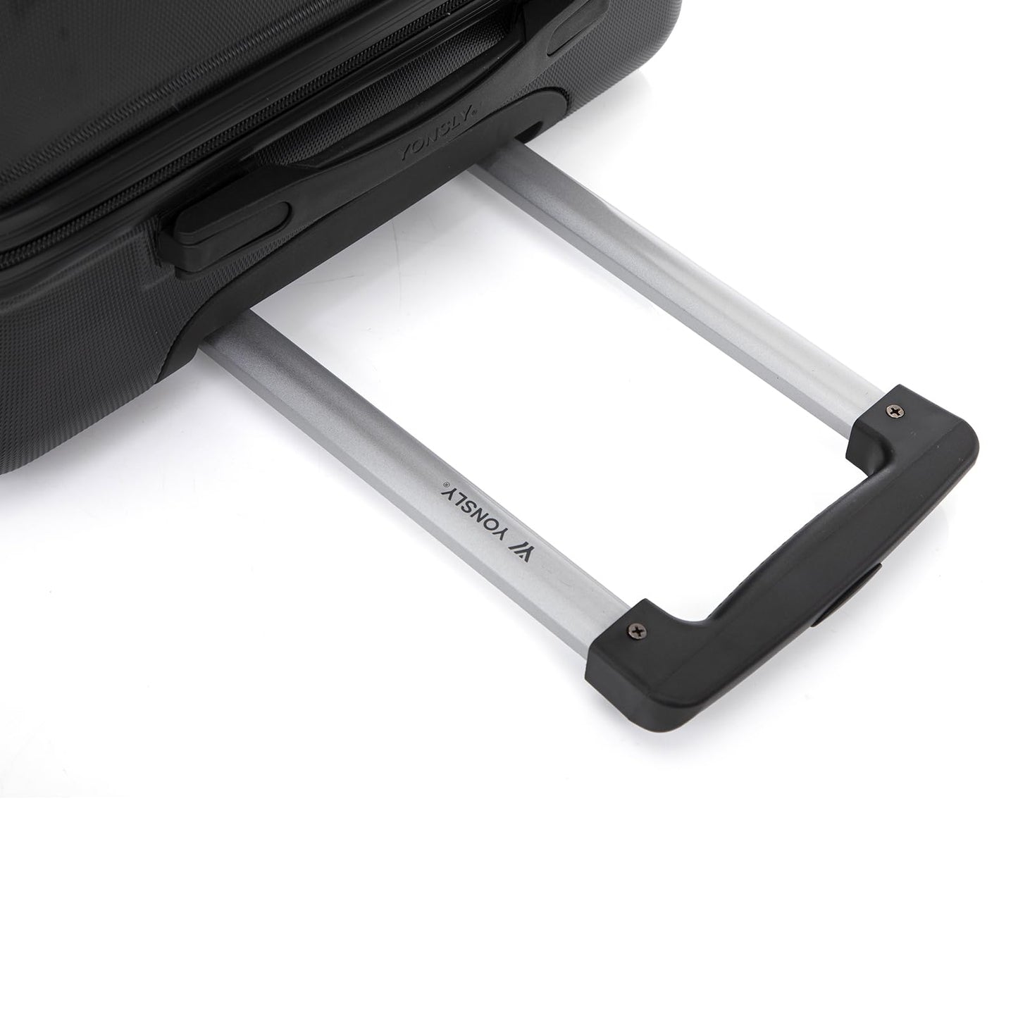 YONSLY® Trolley Suitcase, Carry-On Luggage with 4 360° Spinner Wheels, Hardshell Suitcase, Combination Lock, Soft Rubber Handle (Set of 2, L&XL)