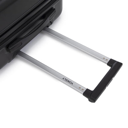 YONSLY® Reisekoffer Trolley Rollkoffer Handgepäck Set, Kofferset, Gepäckset, Travel Koffer Suitcase Hartschalenreisekoffer mit 4 Rollen 360°, Zahlenschloss, Weicher Gummigriff(3er Set,M,L&XL,Schwarz)