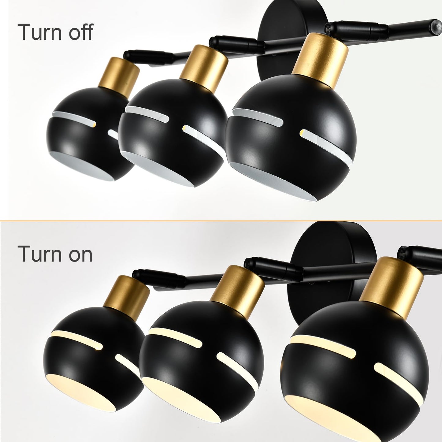 LQWELL® LED Ceiling Light Spotlight, Black Ceiling Spotlights E27 Ceiling Lamp Rotatable Wall Lamp Kitchen Light 2 3 4 Flames for Bedroom Living Room Dining Room Bar Shop Studio