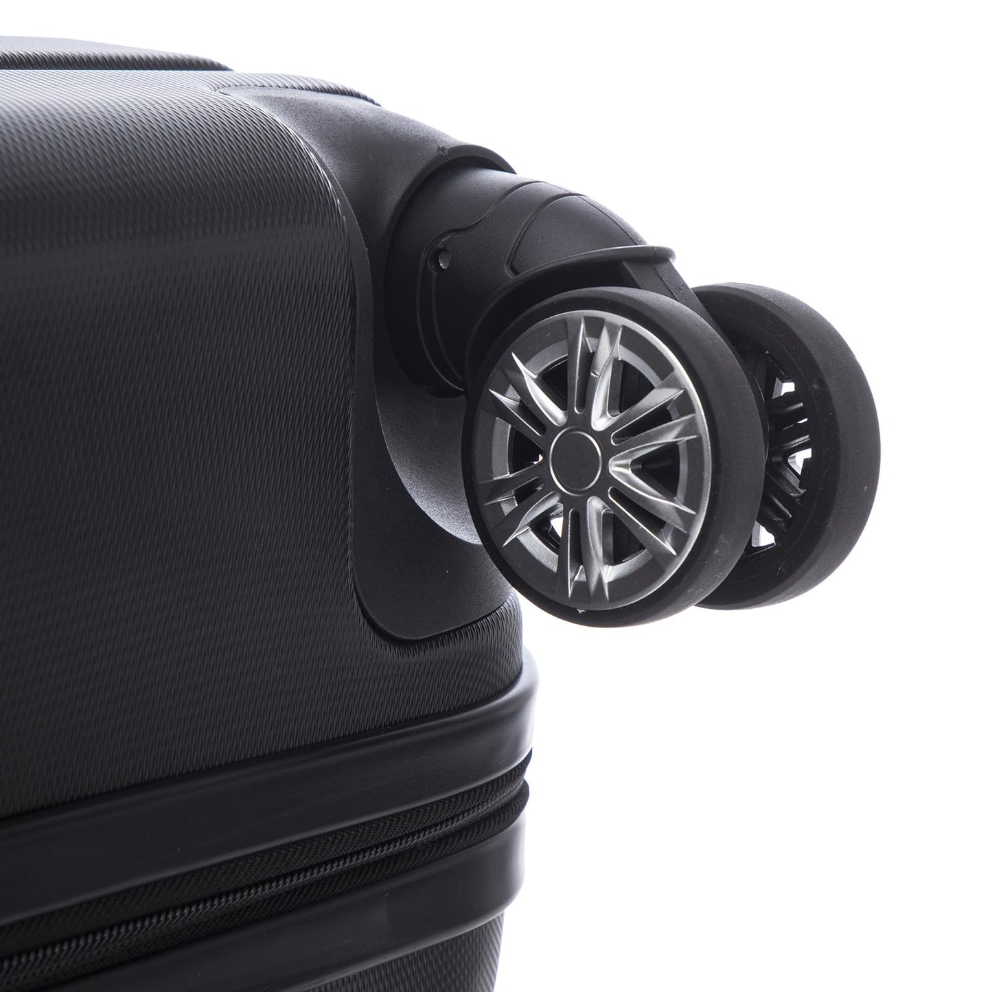YONSLY® Reisekoffer Trolley Rollkoffer Handgepäck, Kofferset, Gepäckset, Koffer Suitcase Travel Set Hartschalenreisekoffer mit 4 Rollen 360°, Zahlenschloss, Weicher Gummigriff (3er Set,M,L&XL,Schwarz)