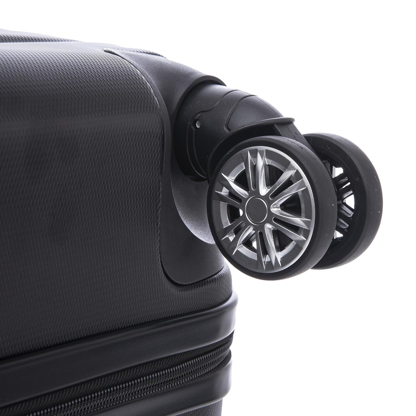 YONSLY® Reisekoffer Trolley Rollkoffer Handgepäck Travel Set, Kofferset, Gepäckset, Koffer Suitcase Hartschalenreisekoffer mit 4 Rollen 360°, Zahlenschloss, Weicher Gummigriff (3er Set,M,L&XL,Schwarz)