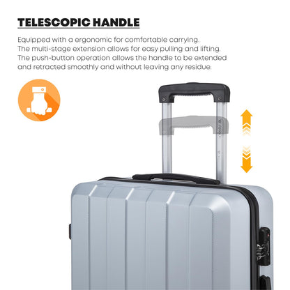 YONSLY® Premium Reisekoffer TSA-Schloss,YKK-Reißverschluss Hartschalen-Koffer Trolley Kabinenkoffer Rollkoffer Suitcase Handgepäck 4 Rollen (M-L-XL-Set)