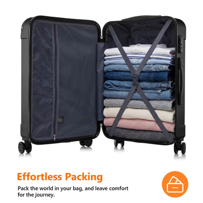 YONSLY® Luggage Suitcase Travel Suitcase, Trolley Carry-on Luggage, Hardshell Suitcase with 360° Spinner Wheels, Combination Lock, Multi-stage Telescopic Handle