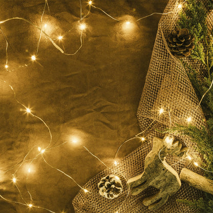 LQWELL® 2 Stück LED Lichterkette, 3M/5M/10M Kupferdrahtlampe, 30/50/100LED, Batteriebetrieben, Wasserdicht, Warmweiß, 2 Modi für Weihnachten Hochzeit Festival Wohndeko