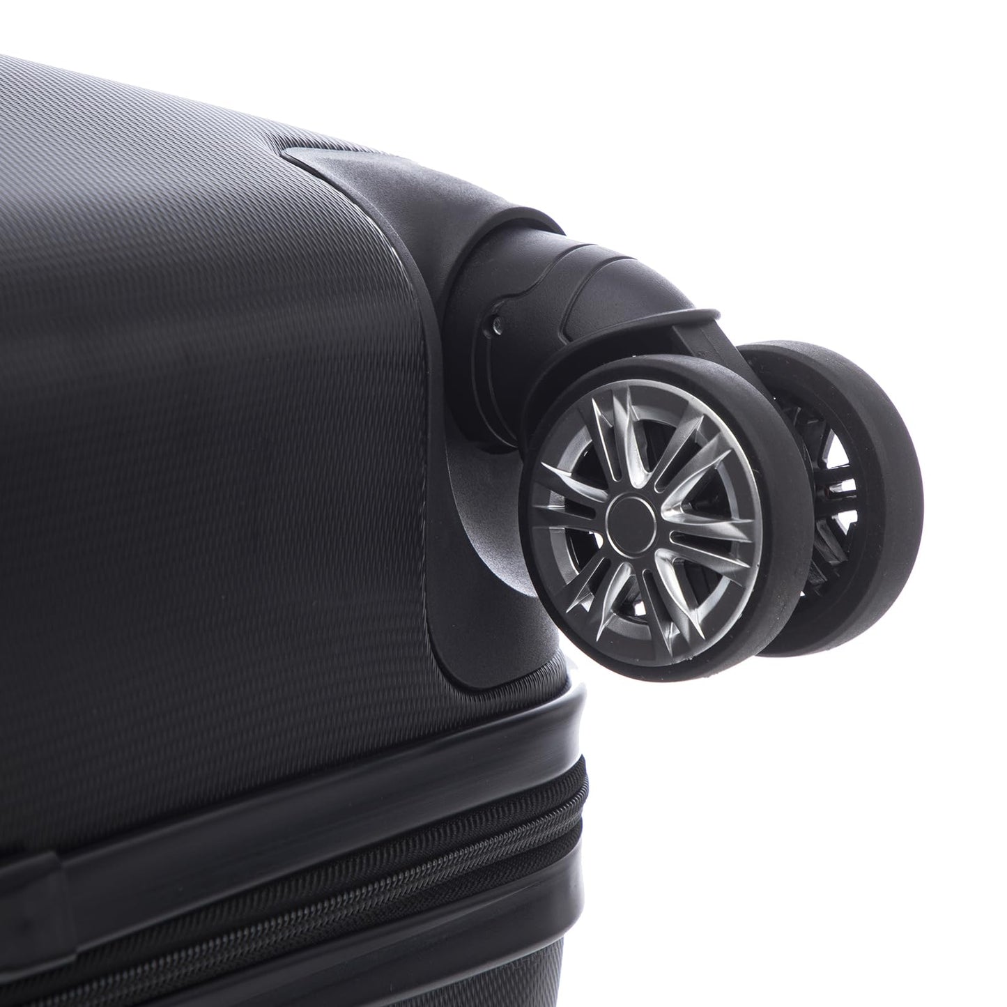 YONSLY® Reisekoffer Trolley Set, Rollkoffer Handgepäck, Kofferset, Gepäckset, Travel Koffer Suitcase mit Rollen 360°, Zahlenschloss, Weicher Gummigriff, Hartschalenreisekoffer(3er Set,M,L&XL,Schwarz)